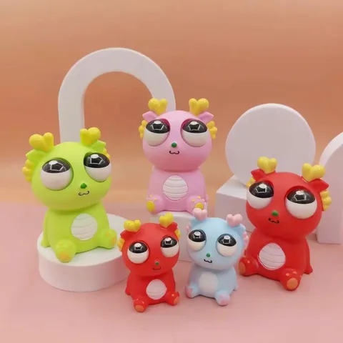 Simpatico Drago del Fumetto Pop-Eye Squishy Giocattolo Antistress Divertente Bambola a Pressione Mascotte del Drago per Bambini Adulti Regalo