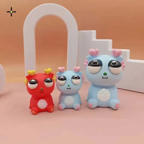 Divertente Cartone Animato Occhi Sgranati Drago Giocattolo Squishy Drago in Morbido Vinile Giocattolo Antistress per Bambini Adulti