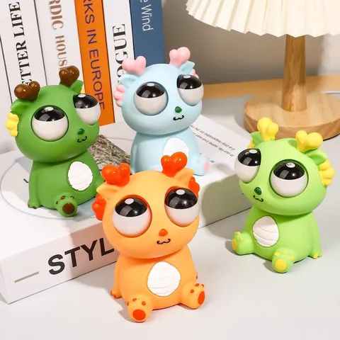Creativo Dragone Squishy Occhi Pop Giocattolo Antistress Cartone Animato Giocattolo Spremibile per Bambini Adulti Figura in Vinile