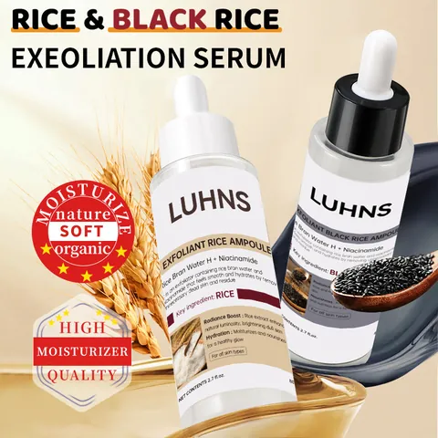 LUHNS Siero Esfoliante Acqua di Crusca di Riso Niacinamide Essenza Viso Illuminante Idratante Cura della Pelle Liscia