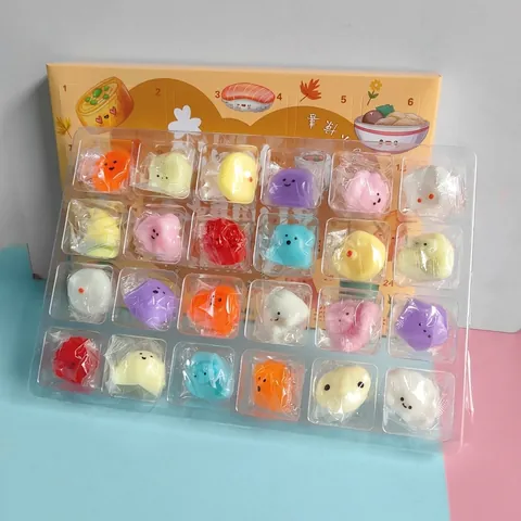 Kawaii Mochi Squishy Blind Box Stress Relief Toy Cute Animal Fruit Food Shape For Kids Prizes Student Rewards Sensory Squeeze Toy