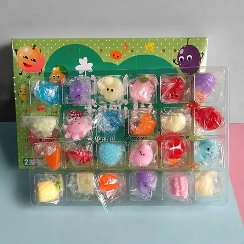 Kawaii Mochi Squishy Blind Box Stress Relief Toy Cute Animal Fruit Food Shape For Kids Prizes Student Rewards Sensory Squeeze Toy