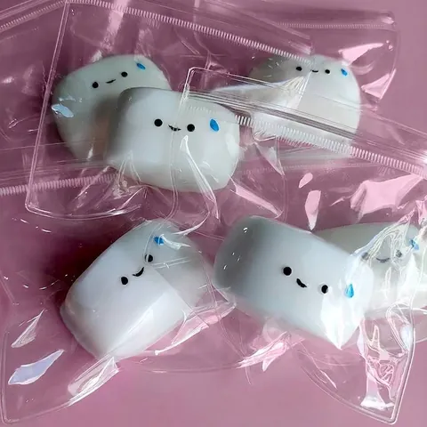 Panino al Vapore Senza Parole Squishy Giocattolo Simulazione di Cibo Morbido TPR Antistress Design Minimalista Giocattolo da Spremere