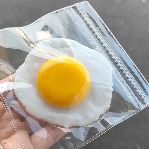 Cute Realistic Fried Egg Squishy Toy Adorable Simulation Food Stress Relief Toy Soft TPR Squeeze Toy For Kids Adults Gift