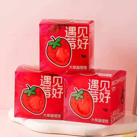 Realistico Jumbo Fragola Squishy Giocattolo TPR Decompressione Ripieno di Farina Antistress Giocattolo per Bambini Adulti