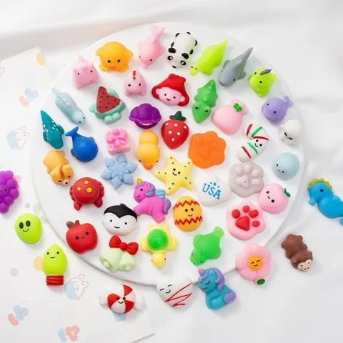 Mini Mochi Squishy Jouets Anti-stress Dessin Animé Animal Fruit Squeeze Jouets pour Enfants Adultes Cadeaux De Fête