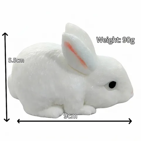Realistic Small White Rabbit Squishy Toy Slow Rebound Stress Relief Soft Plastic Rabbit Animal Pinch Toy For Adults Kids Gift