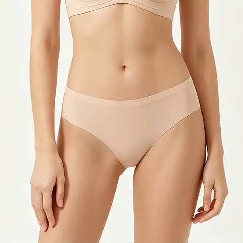 Women Seamless Brazilian Bikini Panties Nylon Spandex High Elastic Low Waist Invisible Briefs With Cotton Crotch Underwear