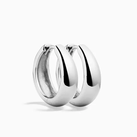 Minimalist 925 Sterling Silver Chunky Hoop Earrings For Women Polished Glossy Huggie Earrings Gold Silver Plated Basic Jewelry