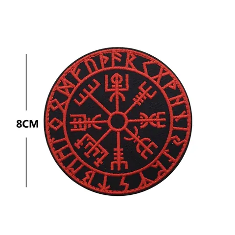 Viking Odin Valknut Tactical Embroidery Patch In Odin We Trust Solar Bird Wolf Raven Hook and Loop Badge For Clothing