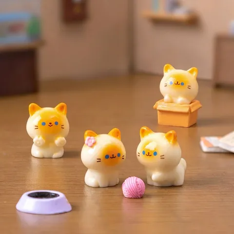Miniature in Resina di Gatto Siamese Carini Ornamenti Animali per Casa Delle Bambole Fai Da Te Micro Paesaggio Decorazione Tavolo