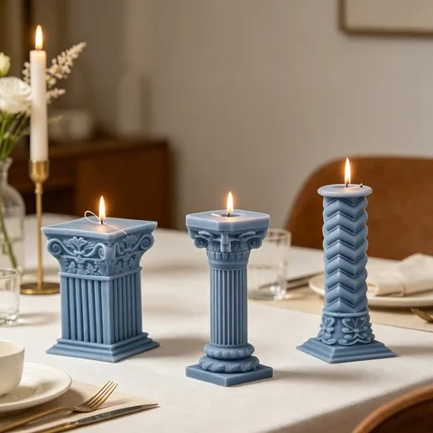 Molde De Silicona Para Velas Aromáticas De Columna Romana Para Adornos De Yeso Hechos A Mano Y Jabón Estilo Clásico