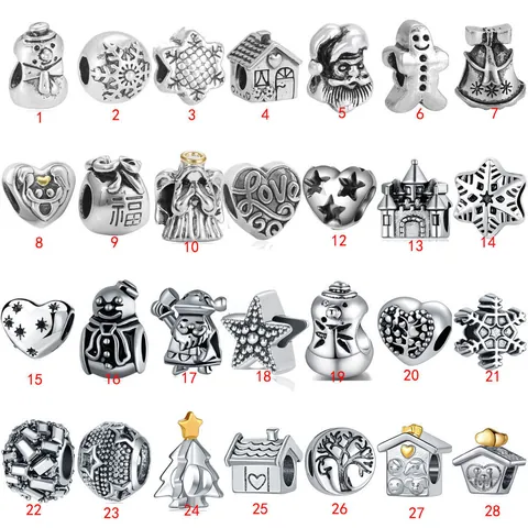 Legierung Altsilber Weihnachten Schneemann Schneeflocke Santa Baum Charms Für DIY Armband Herstellung Damen Schmuck Zubehör