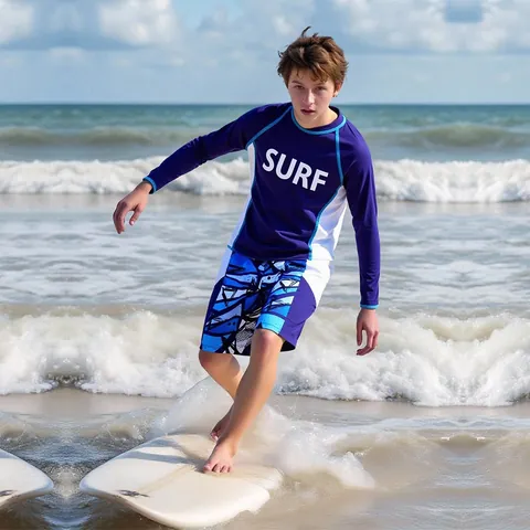 Garçons Rashguard Top Graphique Manette de Jeu Et Short Séchage Rapide Protection UV Maillots de Bain Enfants Costume de Plage