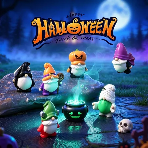 Lindas Figuras de Gnomos de Halloween de Resina Mini Estilos de Murciélago Calabaza Momia Decoraciones de Micro Paisaje DIY Ornamentos de Mesa de Fiesta de Festival
