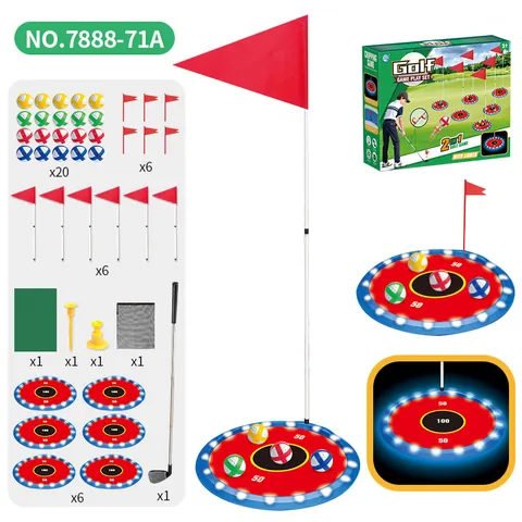 Jouet Jeu De Golf Enfants Cible Lancer Plastique Métal Tissu Lumières LED Balles Adhésives Sacs De Haricots Tapis