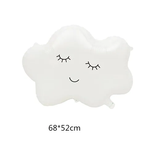 Smiling White Cloud Aluminum Foil Balloon Cartoon Inflatable Balloon For Birthday Party Wedding Anniversary Celebration Decoration