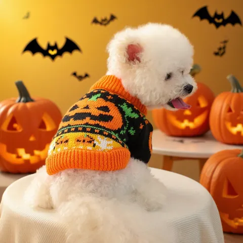 Weihnachten Haustier Hund Pullover Kleid Acryl Strick Rentier Weihnachtsbaum Muster Rot Grün Festliche Kleidung Für Hunde Katzen