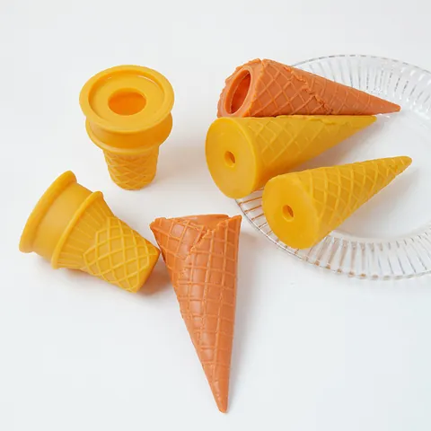 Simulazione Realistica Coni Gelato Finti Coni Waffle Modello Alimentare PVC Accessori Fotografia Decorazione Negozio Dessert