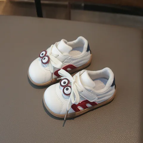 Sneaker alla Moda per Bambini in Pelle Microfibra Scarpe Basse Traspiranti Antiscivolo Velcro per Ragazzi Ragazze