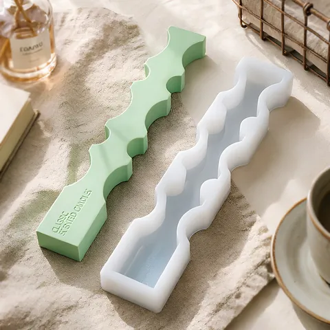 Geometric Irregular Long Strip Candle Silicone Mold Wave Zigzag Shape DIY Aromatherapy Candle Resin Plaster Making Craft Mold
