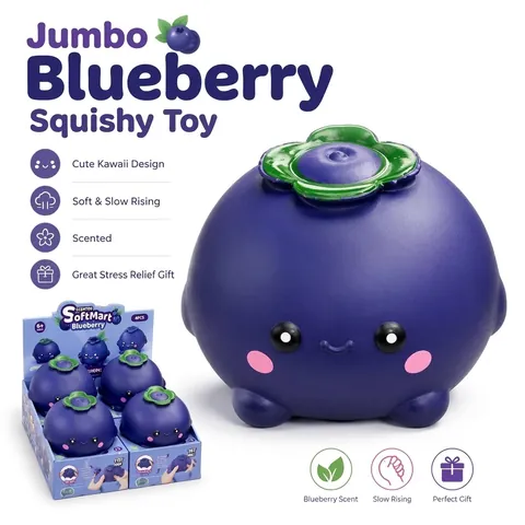 Jumbo Mirtillo Squishy Ritorno Lento Profumato Giocattolo Antistress Viola Forma di Frutta Morbido Giocattolo da Spremere per Bambini Adulti