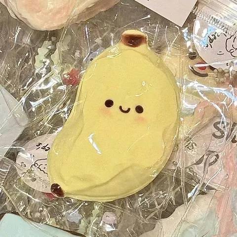 Schattig Banaan Rijstcake Squishy Speelgoed Voedsel Simulatie Knijpspeelgoed Stressverlichting Sensorisch Fidget Speelgoed Cadeau