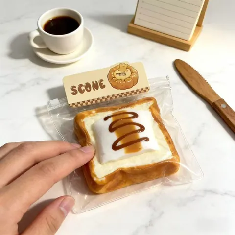 Realistisch Voedselveilig Siliconen Toast Squishy Speelgoed Realistisch Marshmallow Toast Langzaam Herstel Stressverlichting Speelgoed