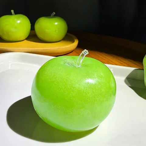 Giocattolo Antistress a Forma di Mela Verde Realistico in TPR Riempimento di Sabbia Modellabile per Bambini e Adulti