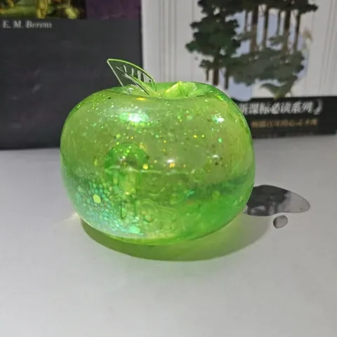 Mela Verde Squishy Aurora Brillantini Giocattolo Antistress Fluido Non Newtoniano Giocattolo Sensoriale per Ufficio