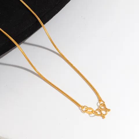 Collana Semplice in Acciaio al Titanio Placcato Oro 24K per Donna Girocollo Minimalista a Catena con Maglia a Scatola Gioielli