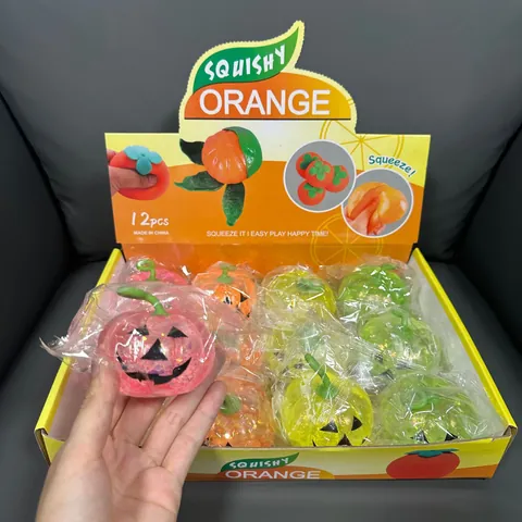 Halloween Kürbis Squishy Spielzeug TPR Malzzucker Gefüllt Jack O Lantern Stressabbau Quetschspielzeug Für Party