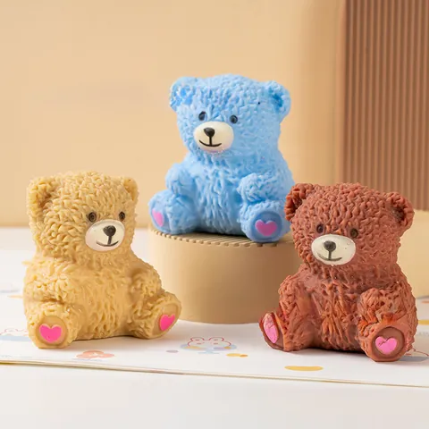 Simulatie Teddybeer Puppy Squishy Stressverlichting Knijpspeelgoed Met Meel Gevuld Zacht TPR Speelgoed Voor Volwassenen