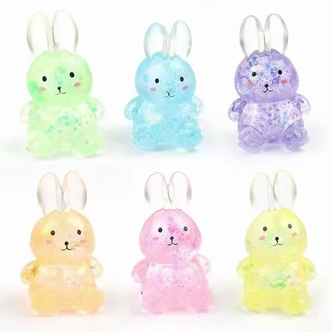 Schattige Cartoon Maltose Konijn Eend Squishy Stressverlichting Speelgoed Translucent Glitters Slow Rebound TPR Squeeze Sensorisch Fidget Speelgoed Voor Kinderen Volwassenen Cadeau