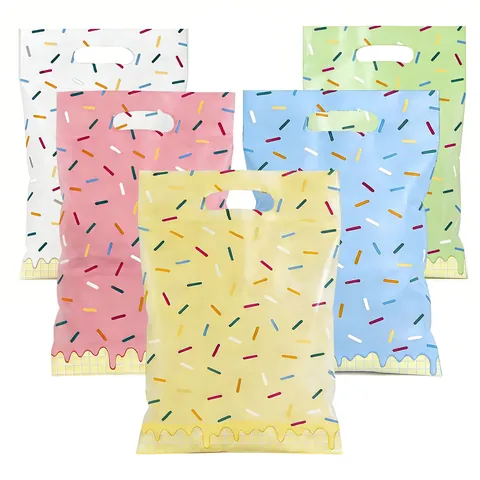 Colorful Sprinkles Party Gift Bags Birthday Dessert Candy Bags For Children Return Gift Plastic Tote Bag Printed Design