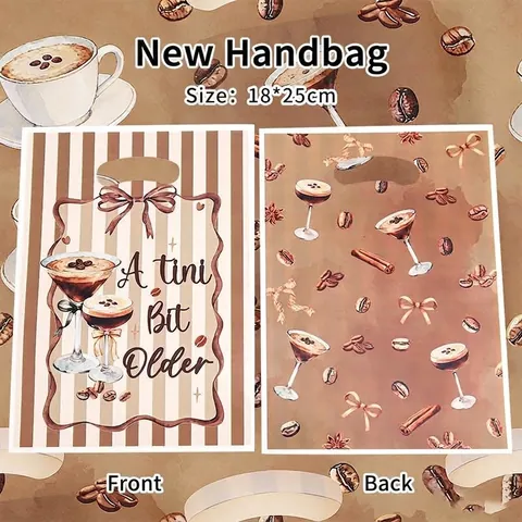 Martini Party Plastic Gift Bags A Tini Bit Older Theme Party Favor Bags For Candy Pearl Film Treat Bags For Birthday Celebration Event Supplies