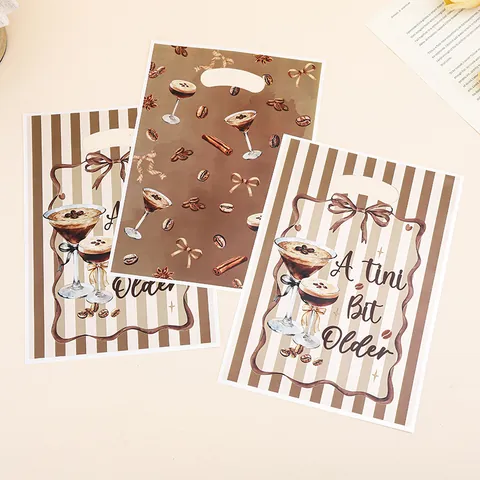 Martini Party Plastic Gift Bags A Tini Bit Older Theme Party Favor Bags For Candy Pearl Film Treat Bags For Birthday Celebration Event Supplies