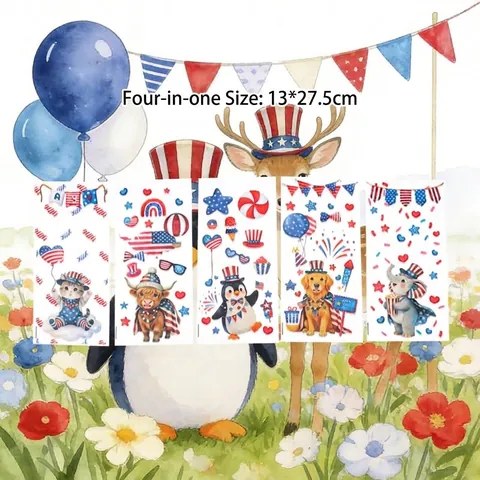 Independence Day Plastic Gift Bags 4th Of July Theme US Flag Stars Stripes Pattern Thickened Party Favor Tote Bags