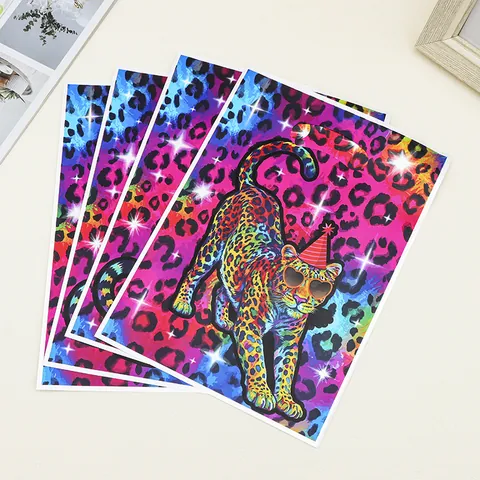 Colorful Leopard Print Plastic Gift Bag With Handle Vibrant Animal Pattern Candy Goodie Bag For Birthday Party Return Gift