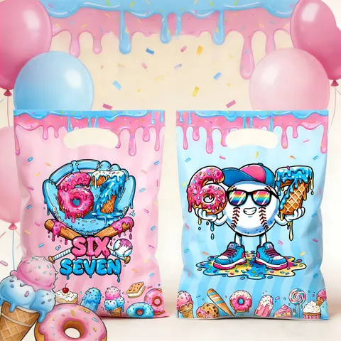 Sac à Main à Thème de Fête d'Anniversaire Impression de Lettres en Plastique Sacs Cadeaux d'Emballage de Bonbons pour Enfants Décoration de Friandises