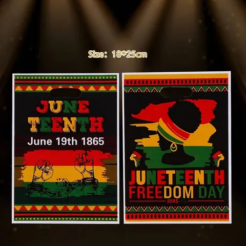 Sacchetti Regalo Juneteenth Freedom Day Black History Month Buste in Plastica Cultura Africana Stampa Festiva per Biscotti Caramelle Festa