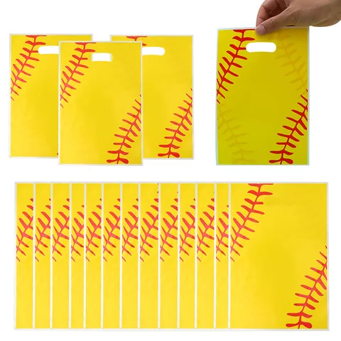 Sports Baseball Softball Theme Handbag Gift Bags Pearlescent Film Waterproof Party Favor Candy Bags For Birthday Party Wrapping