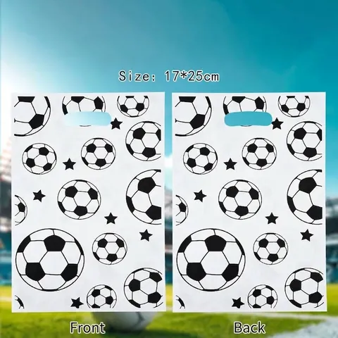 Soccer Football Theme Party Favor Gift Bags Pearlescent Film Handheld Candy Bags For Birthday Sport Event Decorations