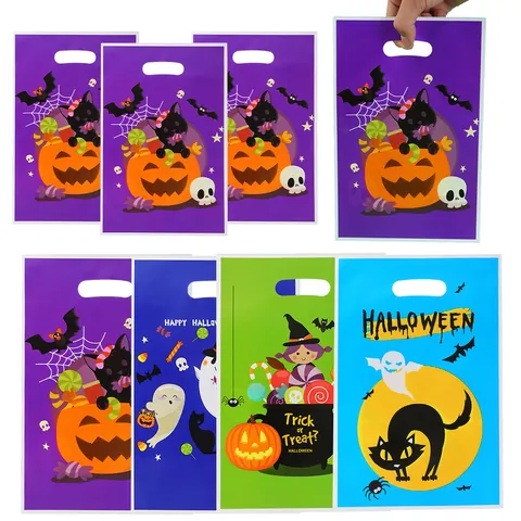 Sacchetti Regalo di Halloween Plastica Fantasma Zucca Stampa Festa Bomboniera Dolcetto Borse per Decorazioni Celebrazione Festival