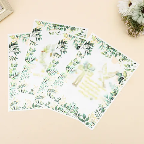 Easter Plastic Gift Bags Floral Leaf Print Handle Bags For Party Candy Favors Return Gifts Packaging Bags
