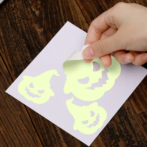 Adesivi Luminosi di Halloween Fluorescenti al Buio Mani di Fantasma Occhi Zucca Pipistrello Adesivi Murali per Decorazione Festa Horror