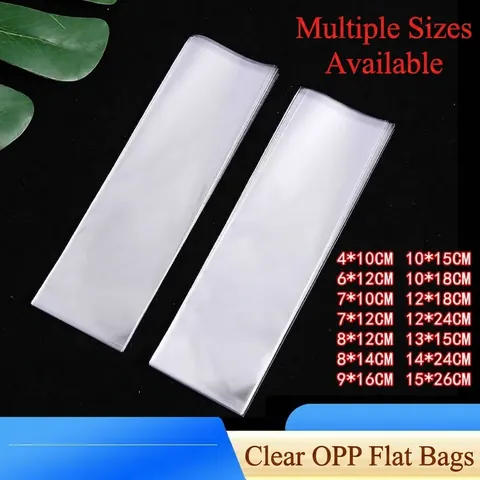 Hoge Transparantie Helder OPP Plastic Verpakkingszakken Plat Mond Ontwerp Voor Kleine Items Snoep Sieraden Kantoorbenodigdheden Organizer