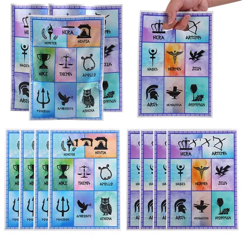 Greek Mythology Goddess Symbols Colorful Checkered Plastic Tote Bags For Children Party Candy Cookie Packaging Decorative Gift Bag