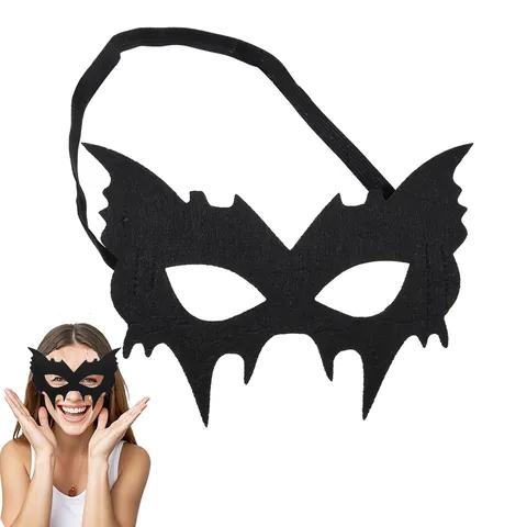 Retro Black Bat Half Face Eye Mask For Halloween Masquerade Party Gentleman Costume Cosplay Mask For Adults Teens Gift