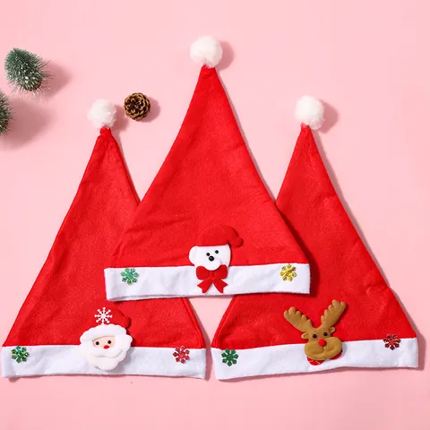Cartoon Christmas Hat For Adults Children Plush Santa Claus Reindeer Snowman Bear Party Decor Red White Xmas Hat